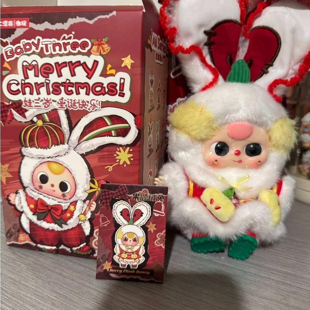 Baby Three Merry Christmas Series - Berry Plush Bunny